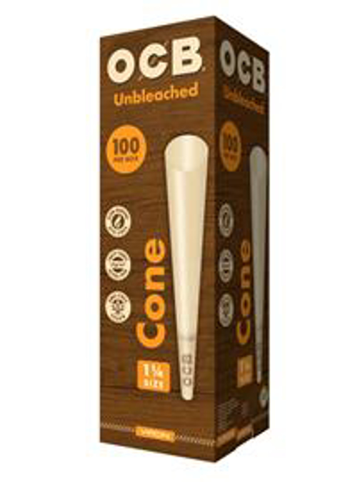 Picture of OCB Unbleached Virgin Cone 1 1/4 100CT