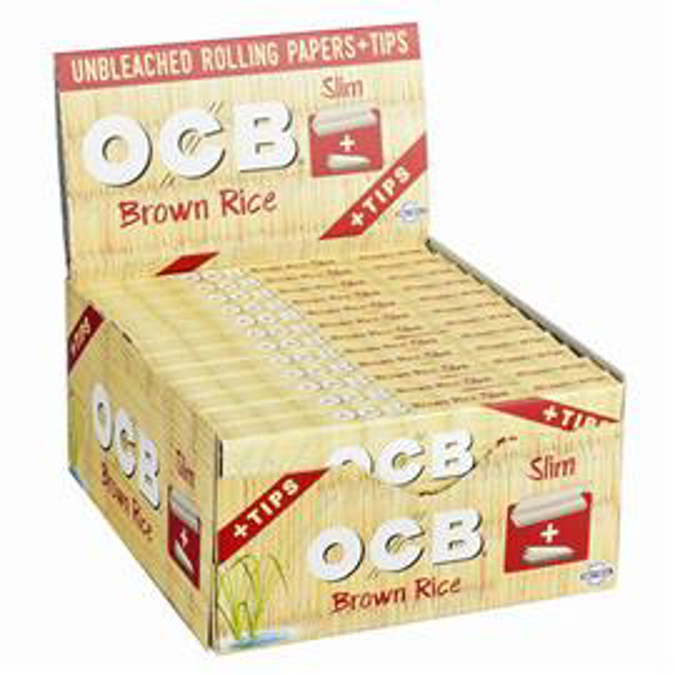 Picture of OCB Brown Rice Papers+Tips 1 1/4 24CT