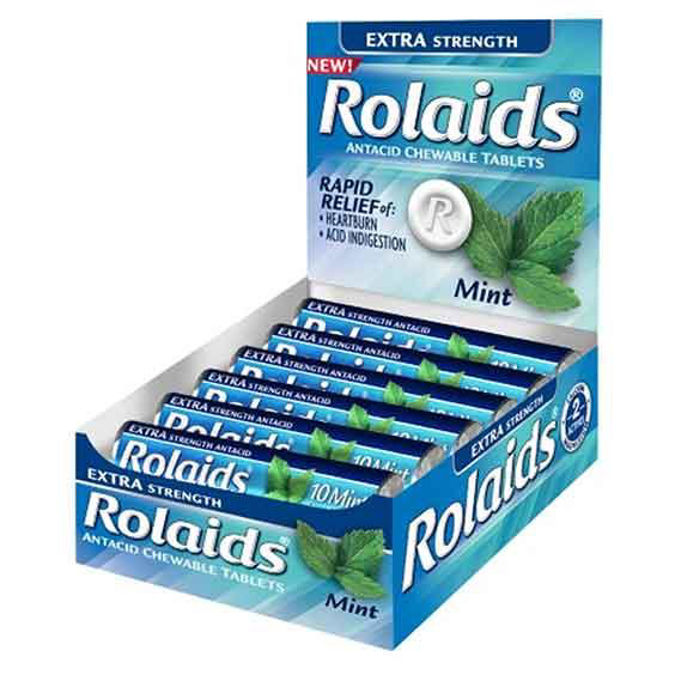 Picture of Rolaids Mint Extra Strength 12 Count-10 Single Rolls Each