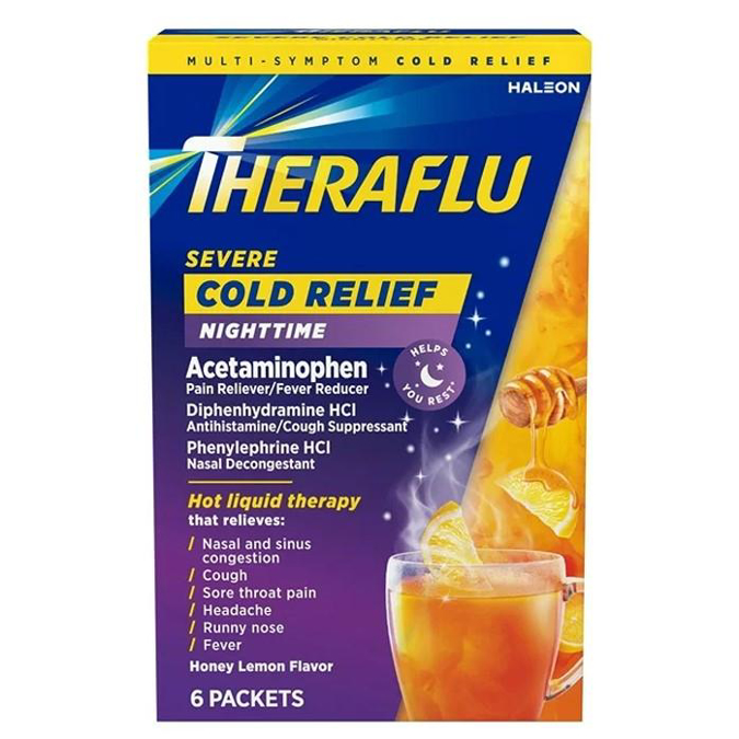 Picture of Theraflu Night Time Severe Cold Relief 20 Packets