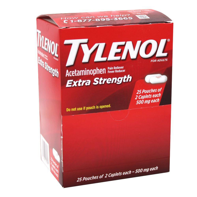 Picture of Tylenol Extra Strength 25X2Caplets 500mg Each