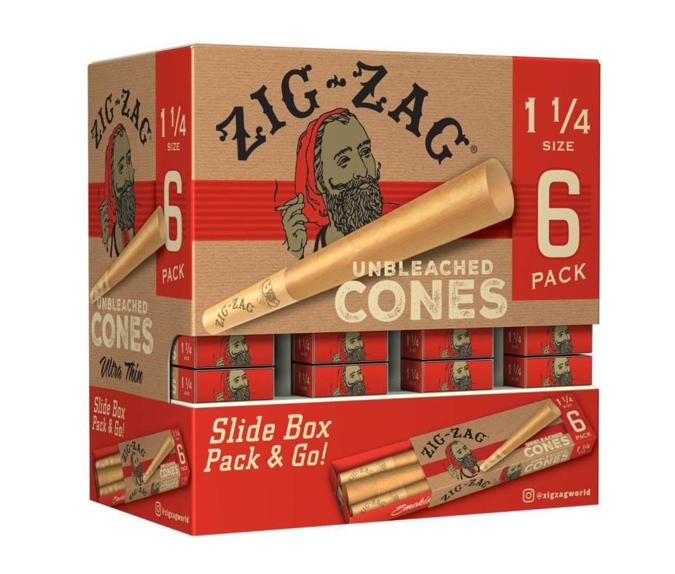 Picture of Zig-Zag Unbleached Cones 1.25 36x6CT Display